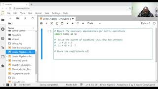Solving a system of equations with two unknowns in Python 3