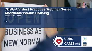 CDBG-CV Best Practices Webinar Series: Interim and Affordable Housing