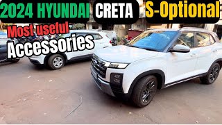 Hyundai Creta 2024 s optional Accessories  Installing - new creta s optional drive and explore cars