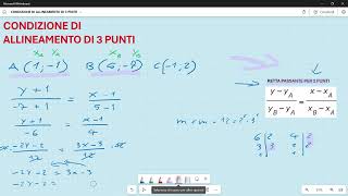 CONDIZIONE DI ALLINEAMENTO DI 3 PUNTI - PIANO CARTESIANO