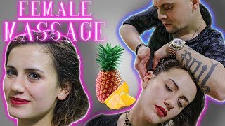 ASMR MASSAGE | FEMALE MASSAGE + PINEAPPLE ASMR EATING | YOUR PILL FOR INSOMNIA \u0026 ANXIETY