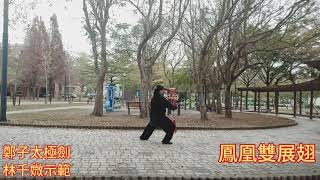 鄭子太極劍(口令加字幕)54式太極劍/Cheng Man Ching Tai Chi Sword/鄭曼青太極劍/林千媺老師示範/嘉義縣太極妹