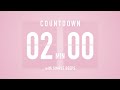 2 Minute Countdown Timer 🌸 Flip Clock with Simple Beeps 🔔