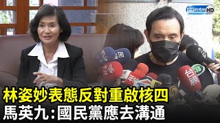 林姿妙表態反對重啟核四　馬英九籲考慮全國需求：國民黨應去溝通｜中時新聞網