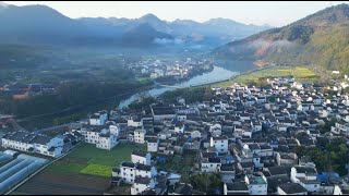 骑行皖南来到绩溪，山水田园白墙黛瓦是中国人的精神家园Cycling  to Jixi, the natural,farmlands, village is homeland of Chinese.