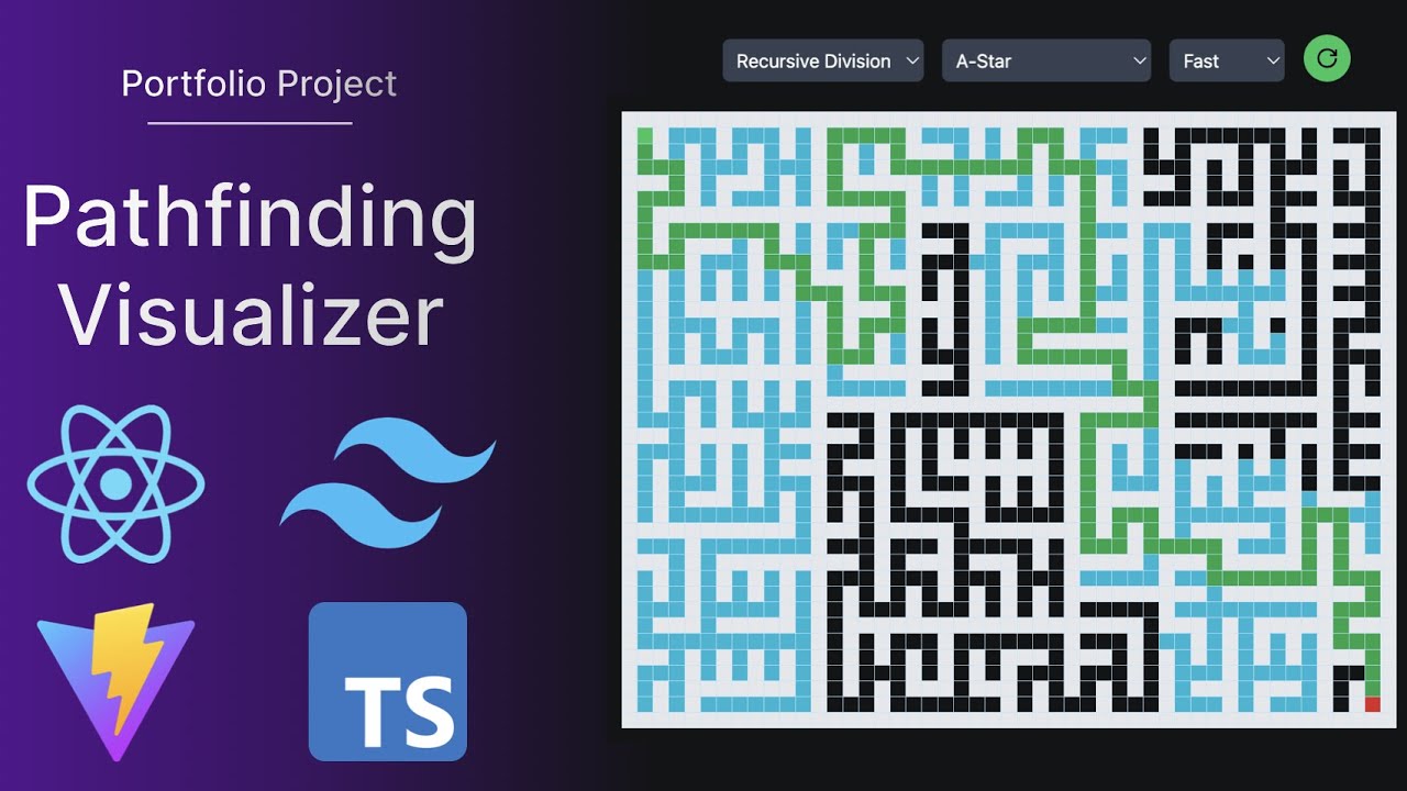 Pathfinding Visualizer React Typescript Tailwind Portfolio