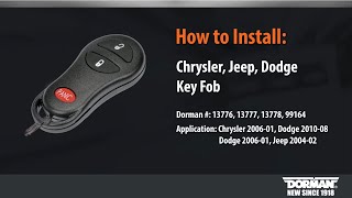 How to Program a Dorman key fob for select Chrysler, Jeep, Dodge vehicles