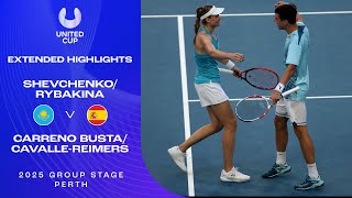 Shevchenko/Rybakina v Carreno Busta/Cavalle-Reimers Extended Highlights | United Cup 2025 Group C