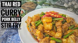 Pad Prik King Pork Belly (Thai Red Curry Stir-Fry Recipe) | Thai Girl in the Kitchen