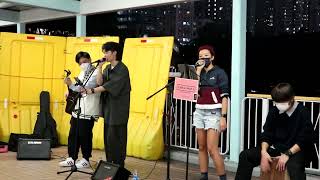 灰色軌跡~冷雨夜(Beyond)-旺角行人天橋Busking@Cover-2023/01/13