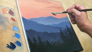 Painting Distant Mountain Landscape