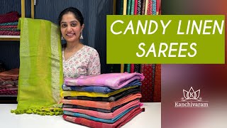 CANDY LINEN SAREES | #hotseller #linensarees