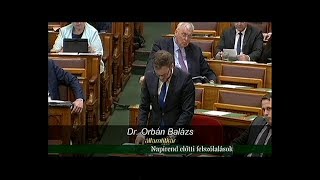 Orbán Balázs válasza Szabó Tímea napirend előtti felszólalására