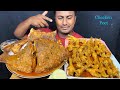 Eating Big Whole Telapia Fish Curry,Fish Fry,Chikhen Feet Curry With Rice Salat || Asmr Mukbong Show