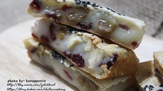 찹쌀파이.sweet rice pie. korean food. LA찹쌀파이.glutinous rice pie