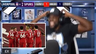 Tottenham fan Expressions hilarious reaction to late Firmino goal for Liverpool 😂😂😂