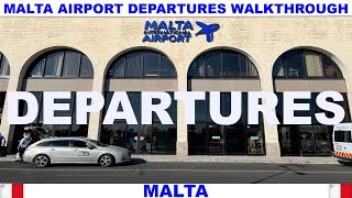 MALTA INTERNATIONAL AIRPORT DEPARTURES WALKTHROUGH - CHECK IN - SECURITY - DUTY FREE - GATES