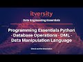 Programming Essentials Python - Database Operations - DML - Data Manipulation Language