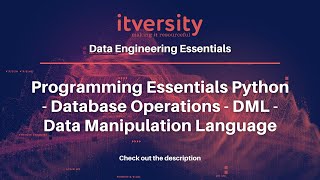 Programming Essentials Python - Database Operations - DML - Data Manipulation Language