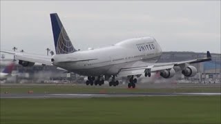 ◇昨日の出来事・大変な一日◇横風・ウインドシア15ノット・タッチダウン◇UNITED　B747　Rwy16R◇成田空港さくらの山◇nrt hhh