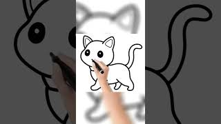 Desenhando e pintando um gato