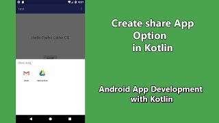 Kotlin Android Tutorials Create Share Button android studio