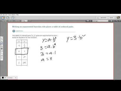Writing an exponential function rule given a table of ordered pairs Writing an exponential function rule given a table of ordered pairs