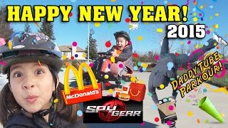 HAPPY NEW YEAR VLOG! McDonald's Spy Gear Happy Meals & DaddyTube Parkour!