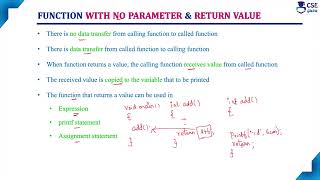 Function with no Parameter & Return value | Function Categories | Lec 96 |C Programming Tutorials