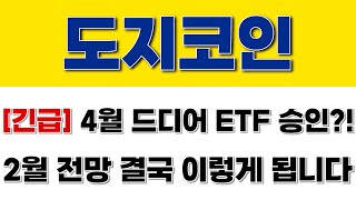 [도지코인] 긴급 4월 드디어 ETF 승인 된다!! 2월 전망 결국 이렇게 됩니다