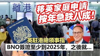 20230505E 移英家庭申請按年急跌八成！ 英駐港總領事指BNO簽證至少到2025年，之後就......