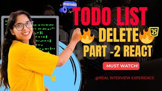 🗑️ React To-Do List App — Delete Task Feature Explained Step-by-Step ⚡ Beginner Friendly Tutorial