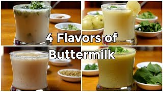 4 Flavors of Buttermilk | Neer Mor | Amla | Masala Chaas | Herbal Buttermilk | Cooking Basics