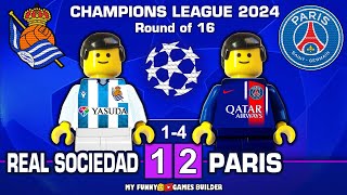 Real Sociedad vs PSG 1-2 (1-4) Champions League 2024 • All Goals & Highlights in Lego Football