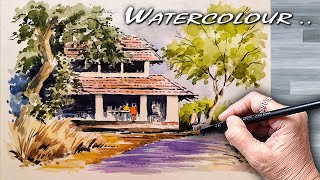 🎨 Best Landscape Painting for Beginners | Watercolour | जलरंग निसर्गचित्र पेंटिंग