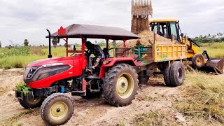 Solis 5015E | Solis Pulling Heavy Load Trolley | Solis Yanmar Demo With Trolley | Tractor Pulling