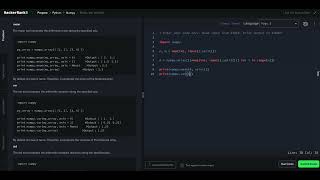 Hackerrank Python Solution #11 Numpy - Mean, Var, and Std