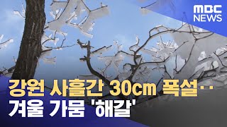 강원 사흘간 30cm 폭설‥겨울 가뭄 '해갈' (2023.02.17/뉴스투데이/MBC)
