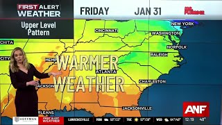 First Alert Forecast: Gloomy day today, warmer weather on the way