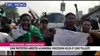 #ENDSARSMemorial | Some Protesters Arrested As Memorial Procession Holds At Lekki Tollgate