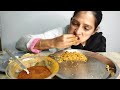 eating pulao chicken curry papad *eating show* mukbang video