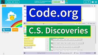 Code.org Lesson 16.6 Keyboard Input | Tutorial with Answers | C.S. Discoveries Unit 3
