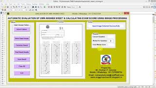Matlab Code for Automatic OMR Answer Sheet Evaluation