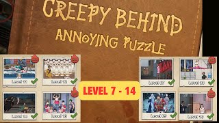 Creepy Puzzle Game– Level 7 to 14 Walkthrough | Creepy Behind: Annoying Puzzle