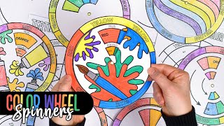 Color Wheel Spinner Art Lesson for Elementary & Middle School Art | Color Theory & Schemes Resource