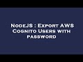 NodeJS : Export AWS Cognito Users with password