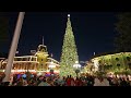 disneyland railroad christmas night ride with it s a small world holiday christmas lights 4k pov