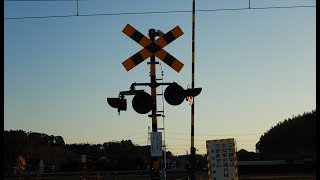 【踏切】JR成田線　警報灯も音も変な踏切 (Railroad crossing in Japan)