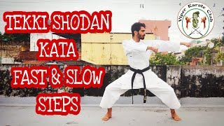 TEKKI SHODAN Kata Prefomence fast and slow steps easy to learn  || #karate #karatedo #kata #wkf
