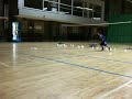 badminton junior player technique chasse footwork side to side